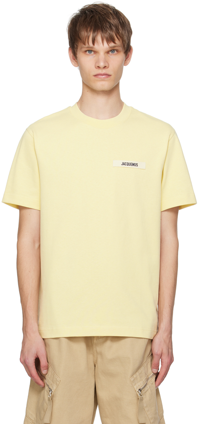 Shop Jacquemus Yellow La Casa 'le T-shirt Gros Grain' T-shirt In 212 Light Yellow 2