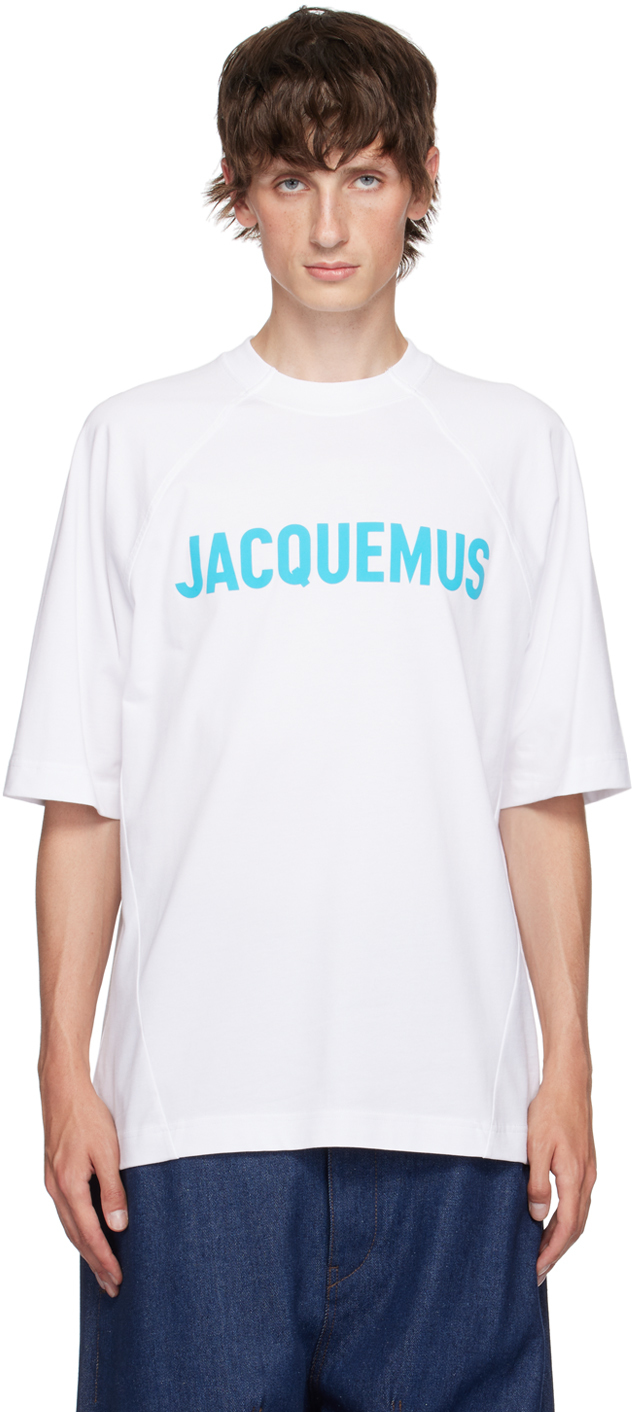 Shop Jacquemus White La Casa 'le T-shirt Typo' T-shirt In 010 Multi-white