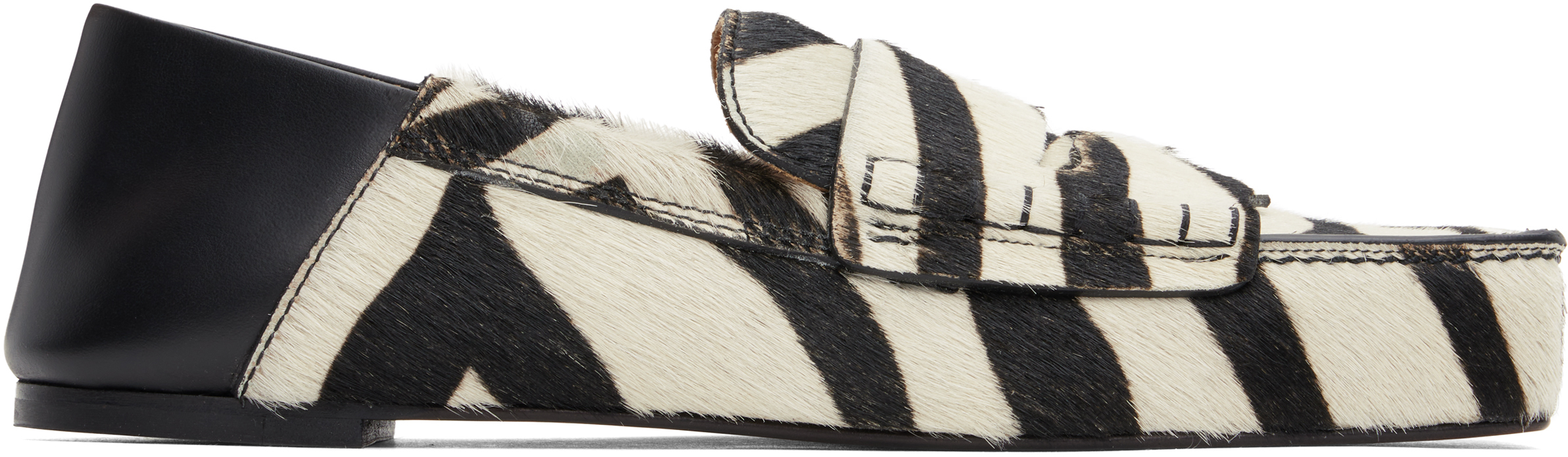 White & Black La Casa 'Les Loafers Carré' Loafers