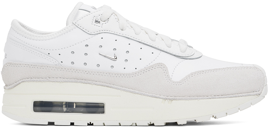 Shop Jacquemus White Nike Edition Air Max 1 Sneakers In Summit White/metalli