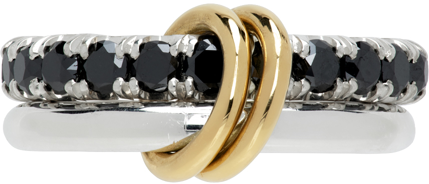 Shop Spinelli Kilcollin Silver Enzo Noir Ring In Sterling Silver Yg