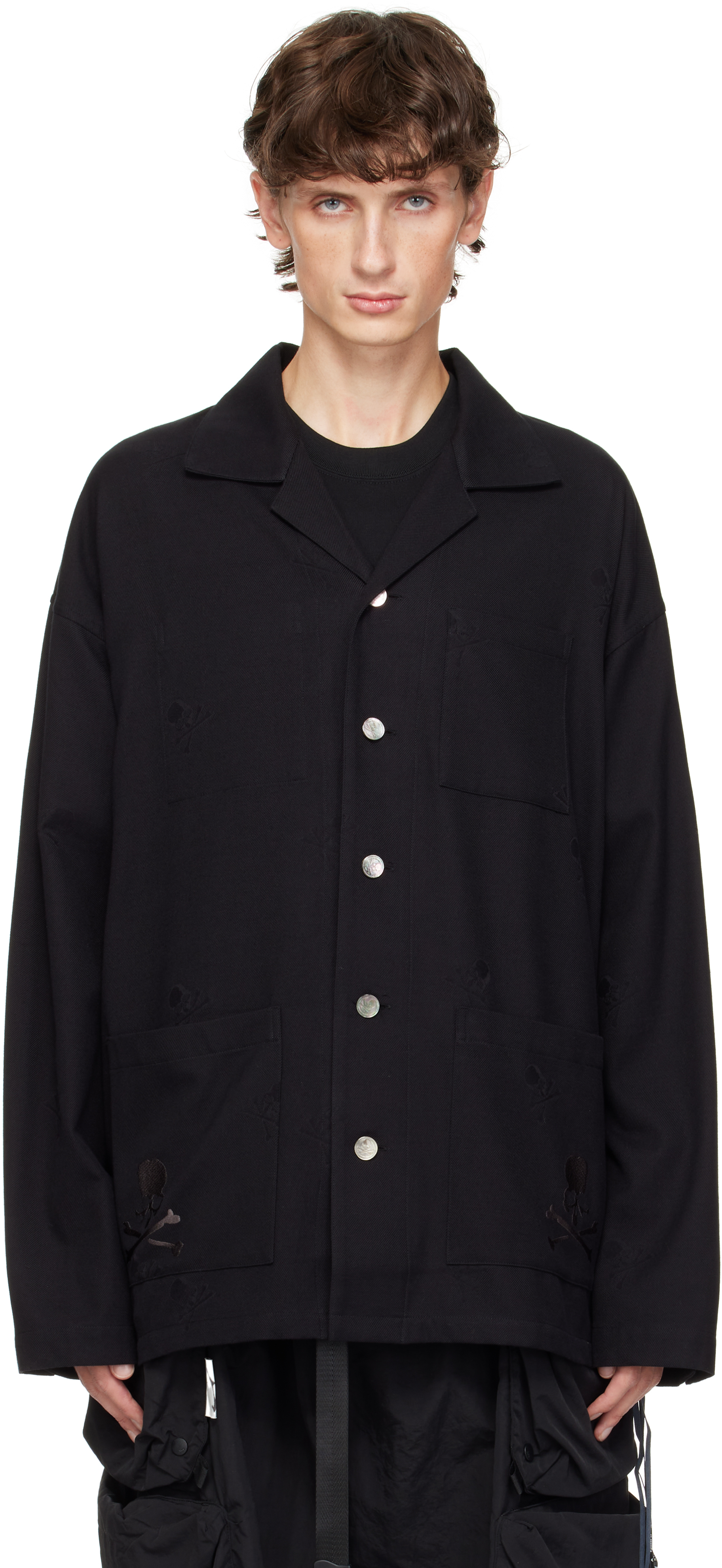 MASTERMIND JAPAN BLACK FLANNEL SHIRT JACKET 