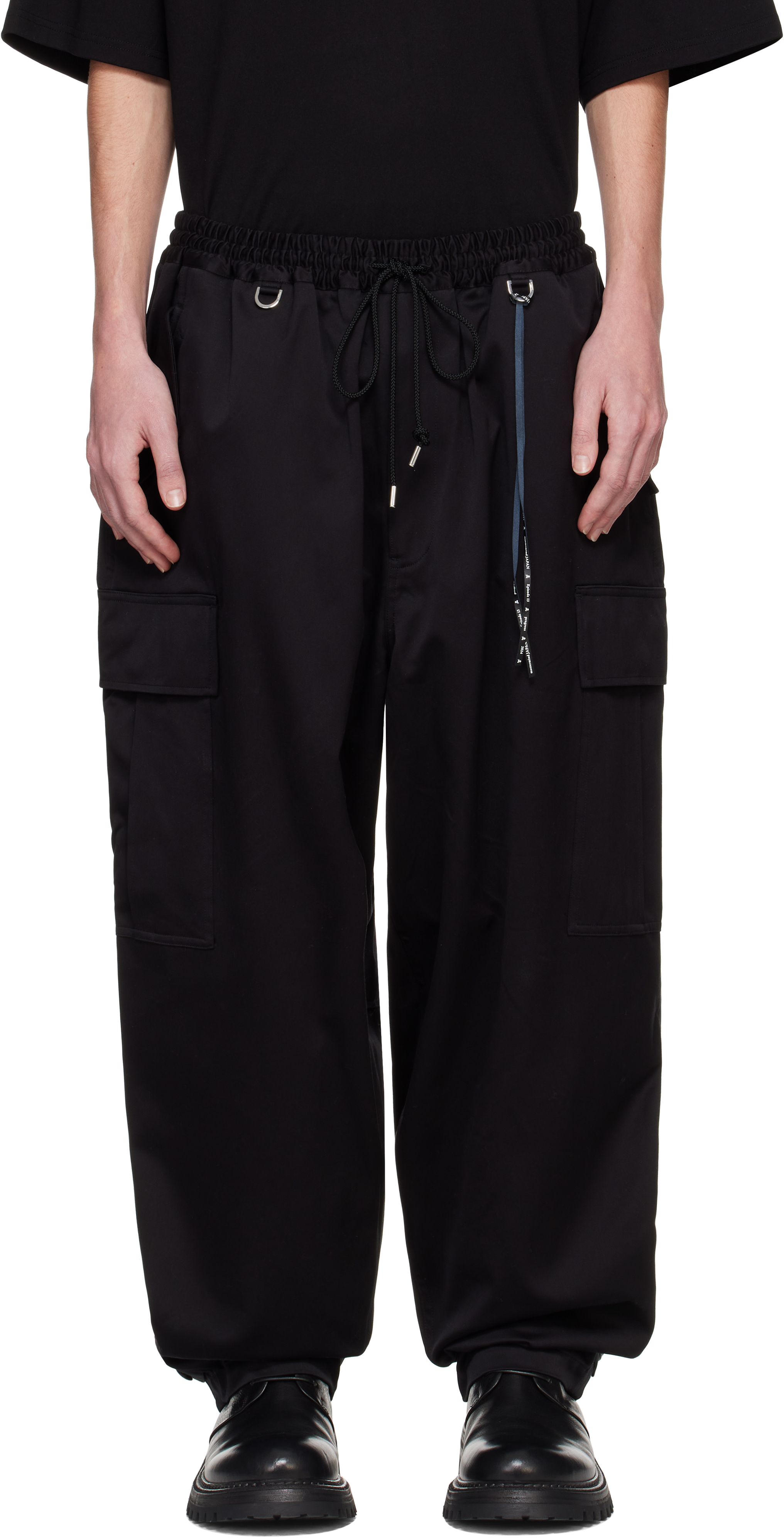 Black Wide Fit Cargo Pants