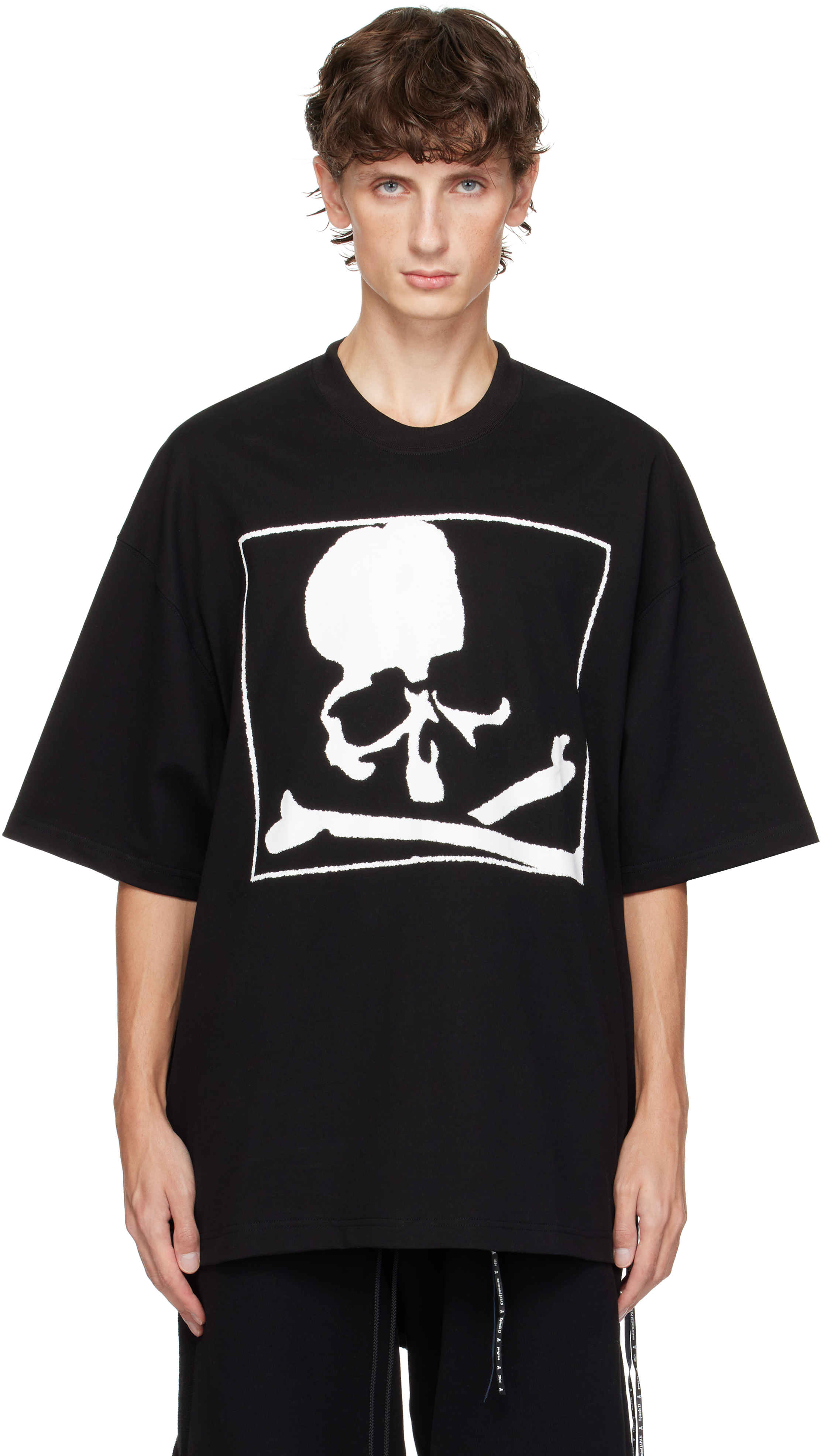 Black Boxy Blurred Skull T-shirt