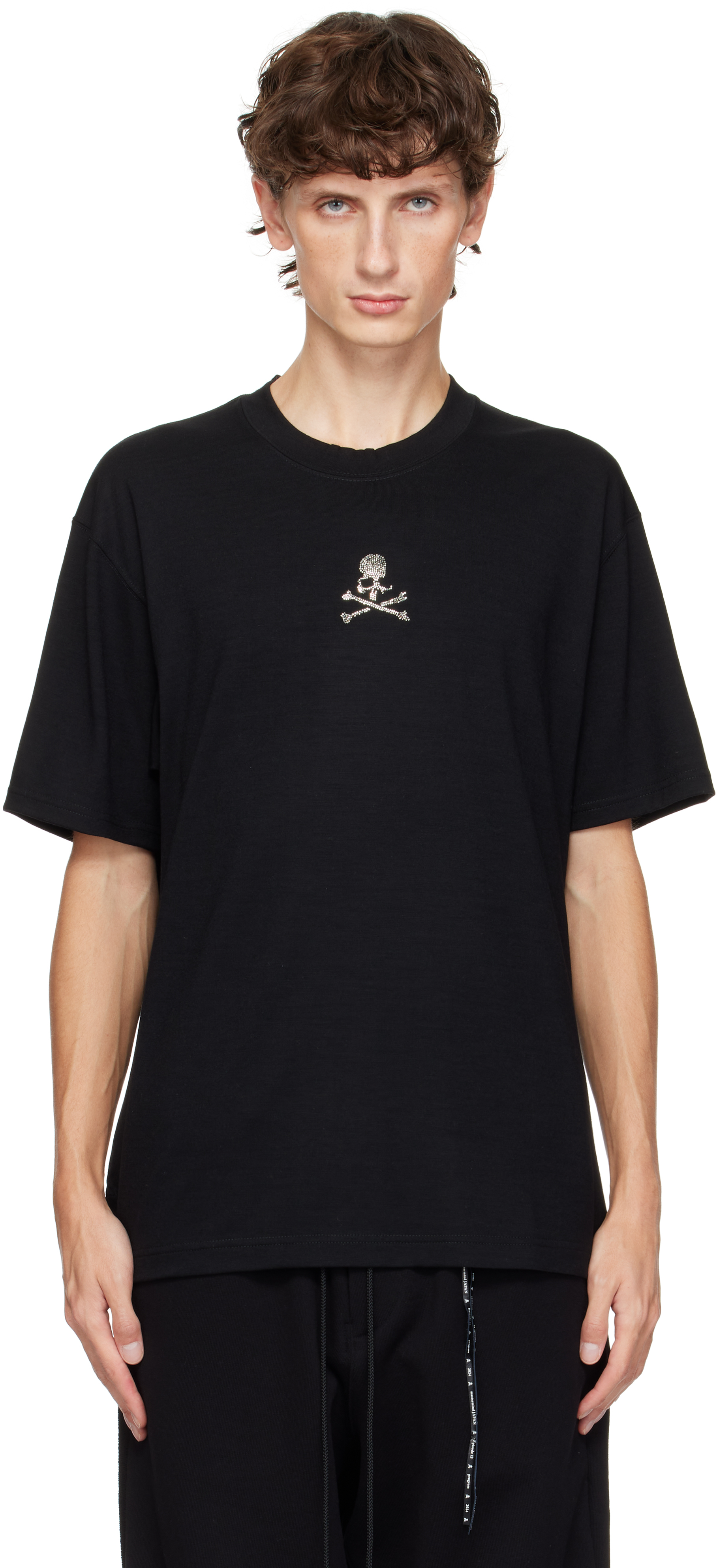 MASTERMIND JAPAN BLACK SWAROVSKI® CRYSTAL T-SHIRT 