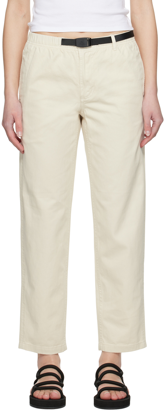 Gramicci Beige Belted Trousers In Greige
