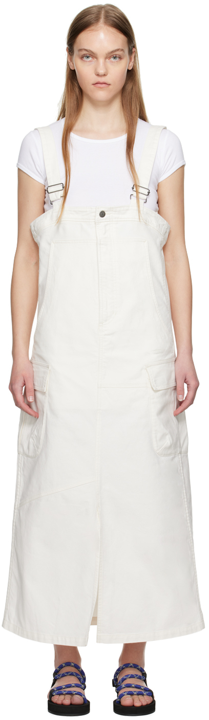 Gramicci White Cargo Pocket Dress In Wax