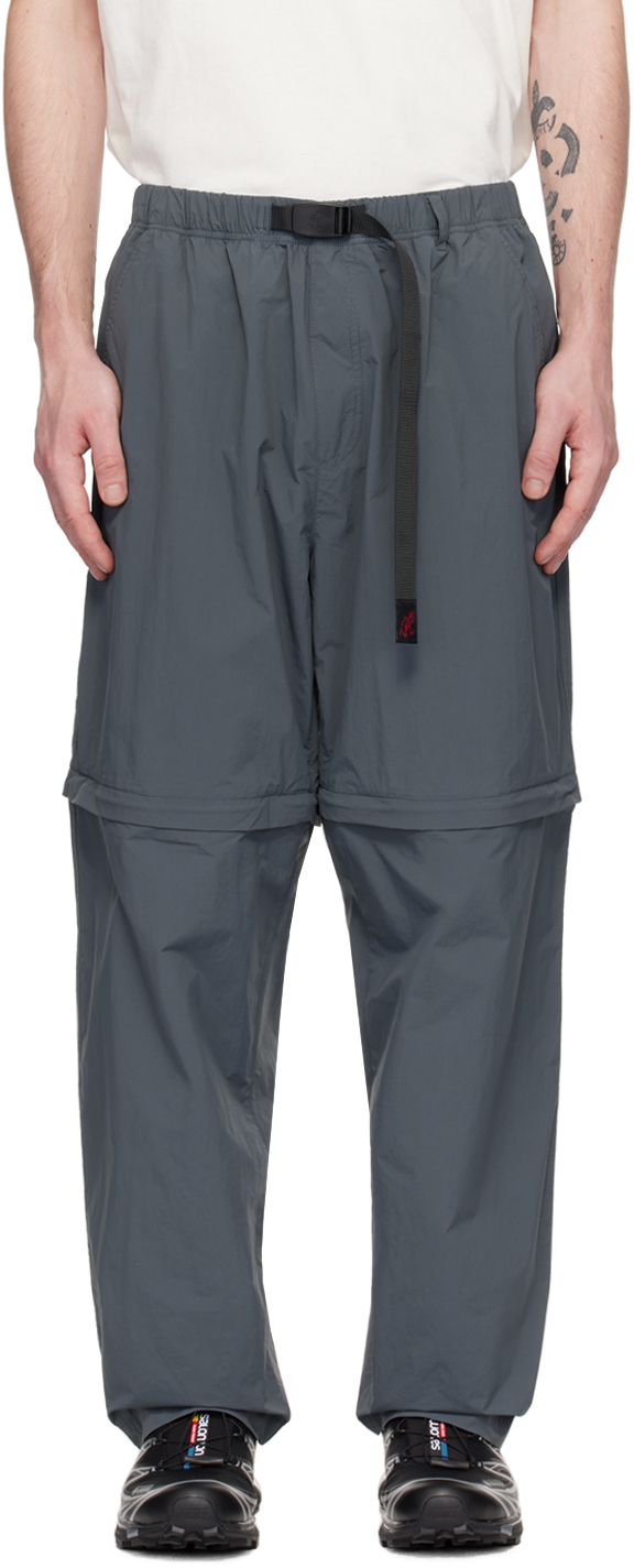 Gramicci Grey Convertible Trail Trousers In Slate Blue