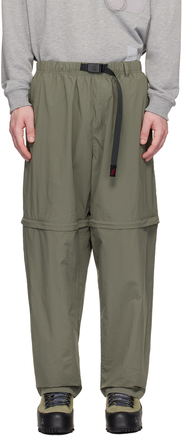 Shop Gramicci Khaki Convertible Trail Trousers In Sage