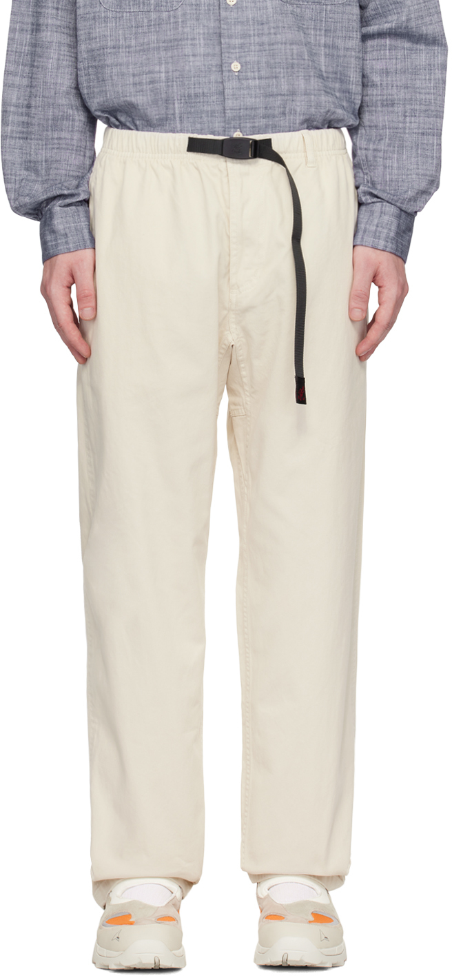 Gramicci Off-white Relaxed-fit Trousers In Greige