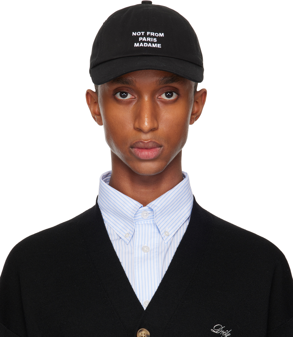 Black 'La Casquette Slogan' Cap