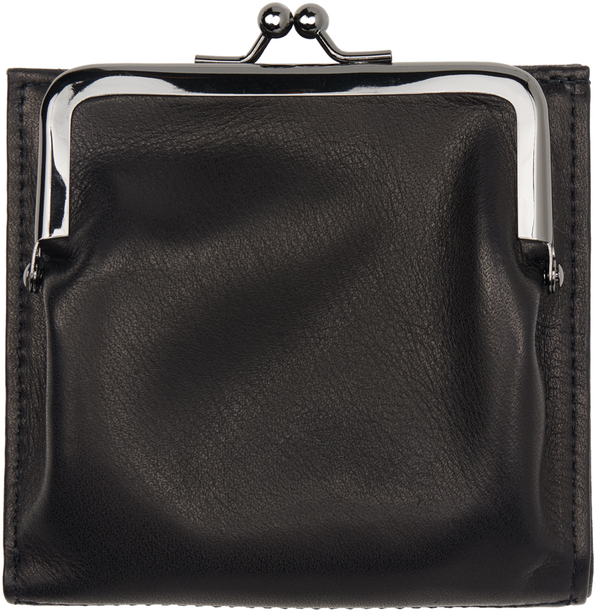 Shop Yohji Yamamoto Black Clasp Wallet In 1 Black