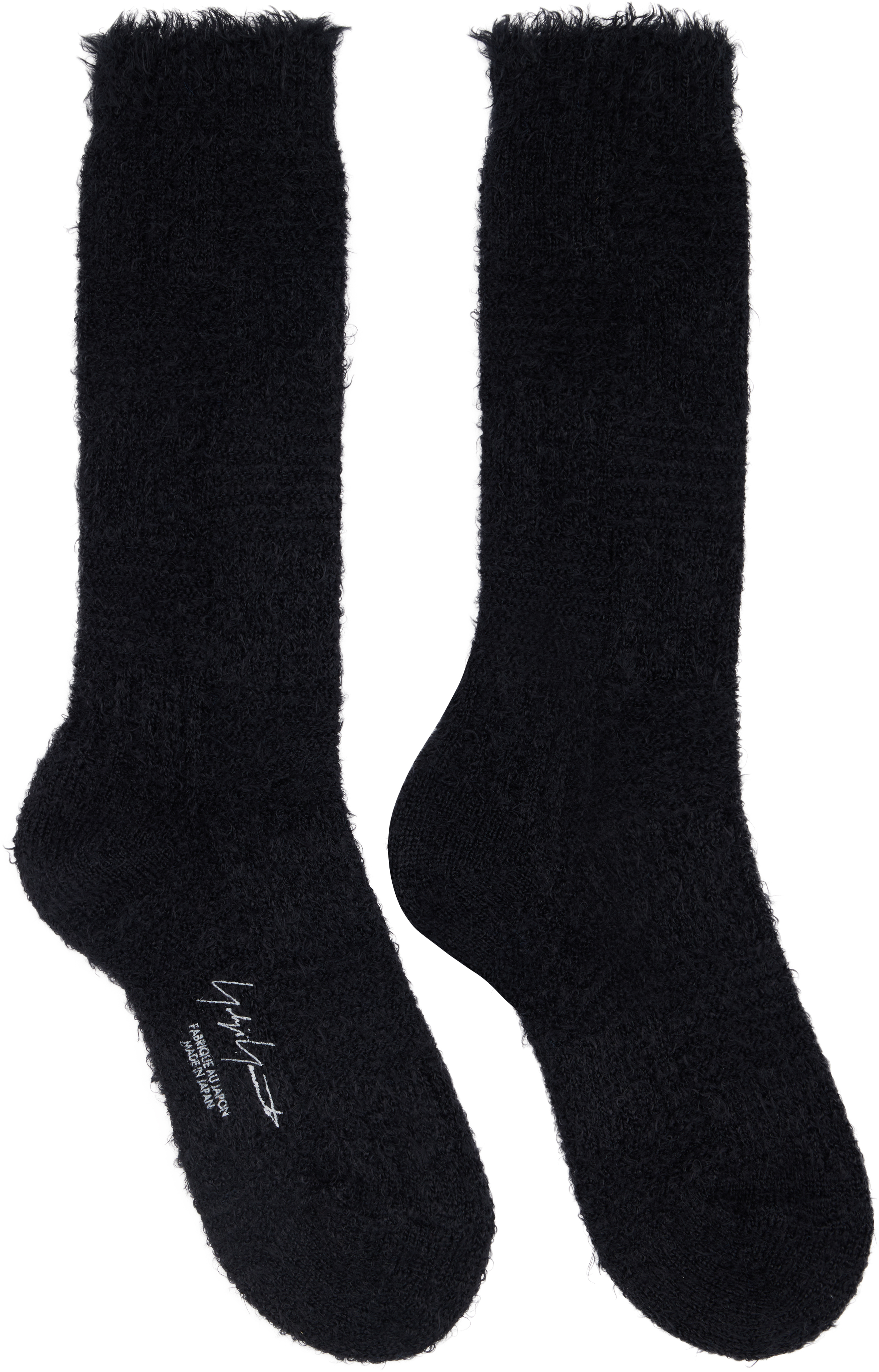 Black Fluffy Links High Socks