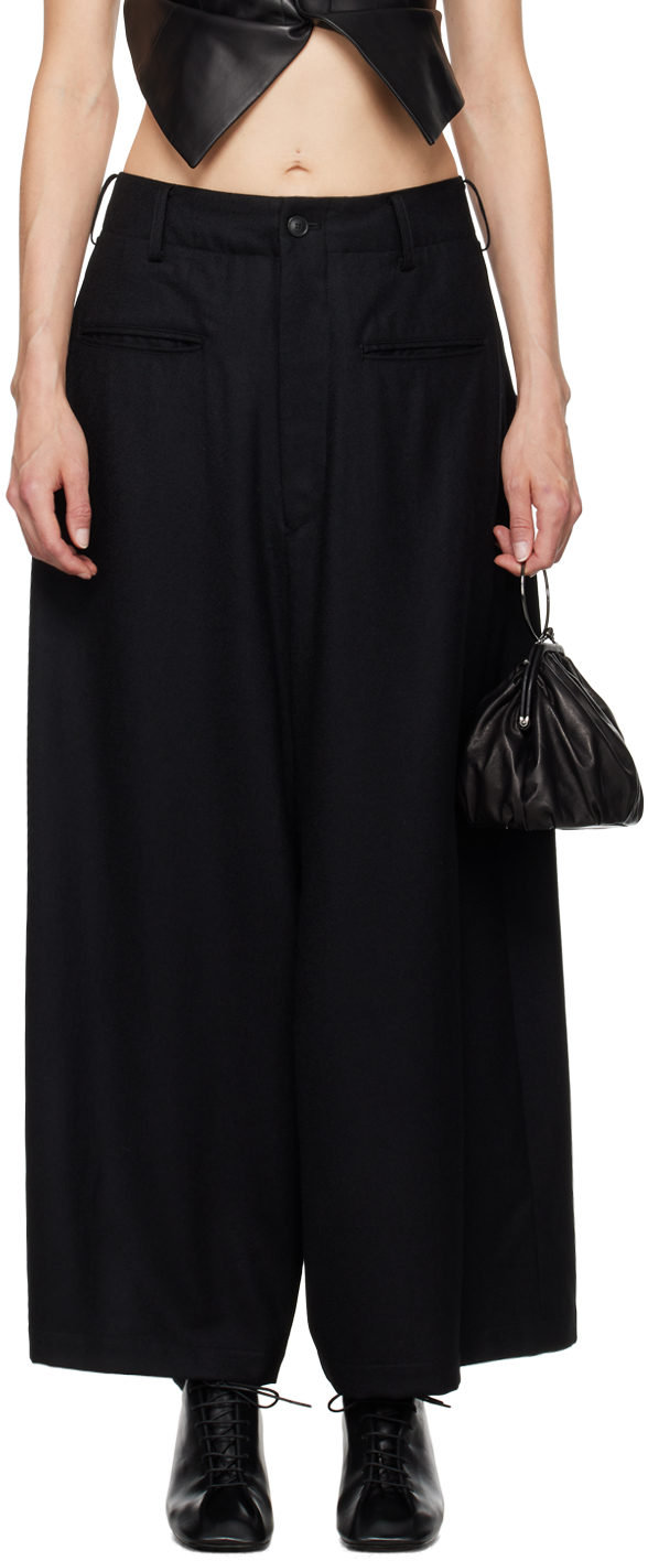 Black R-Backside Flare Trousers