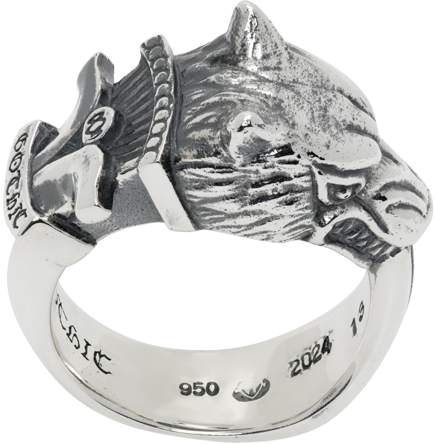 Silver Wolf Dagger Ring