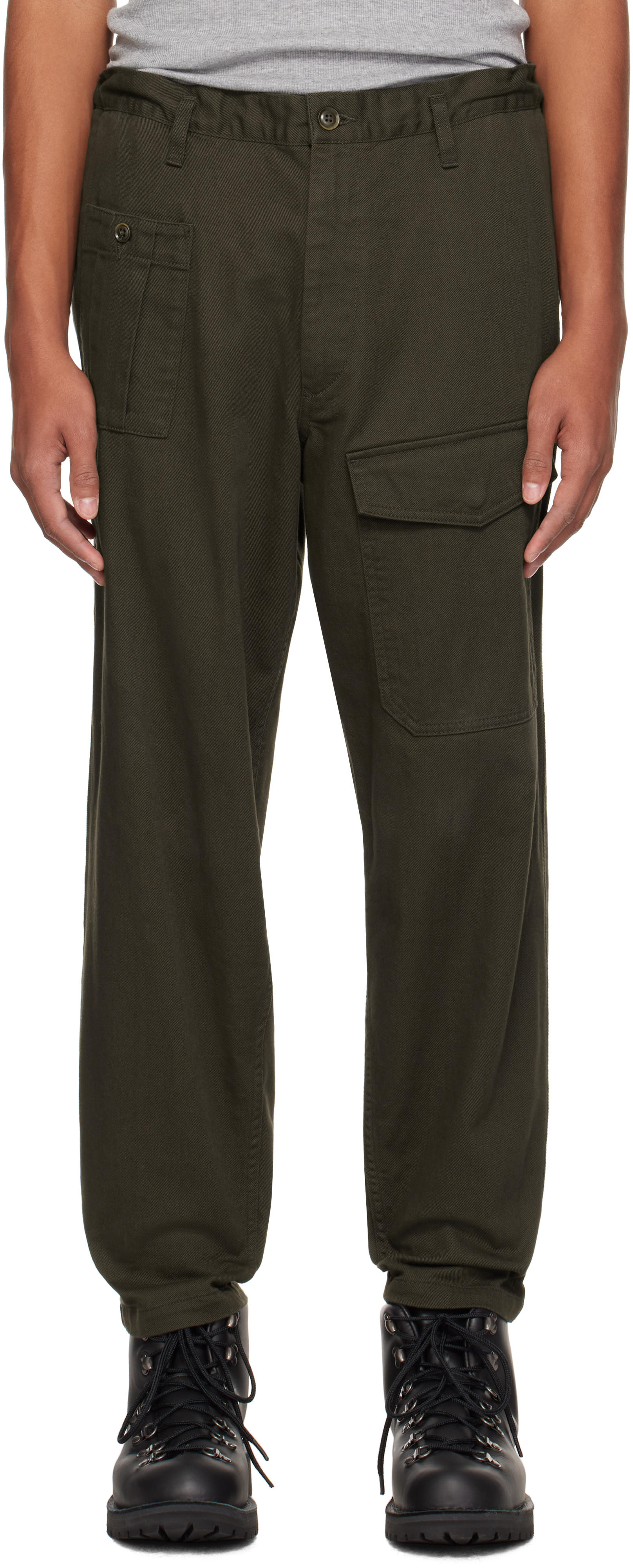 BLACK DENIM CARGO PANTS BLACK - Yohji Yamamoto POUR HOMME