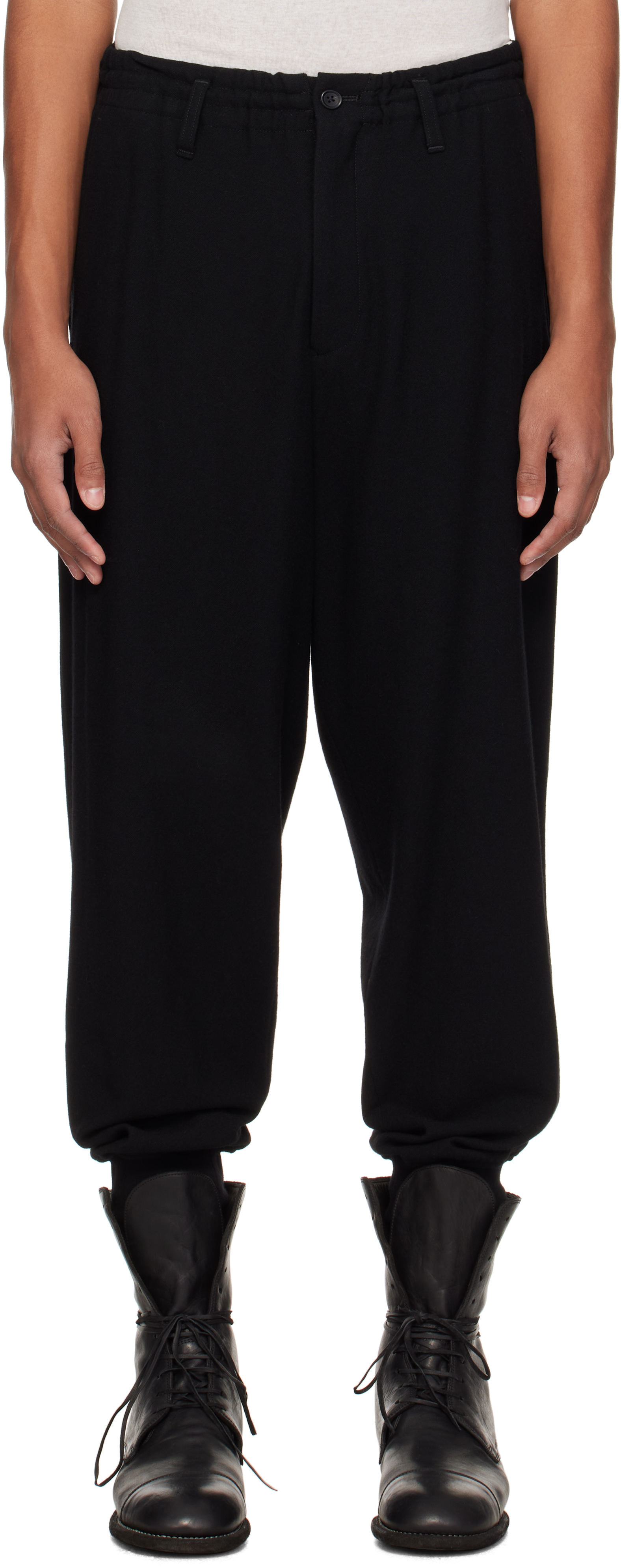 Black R-Rib Trousers