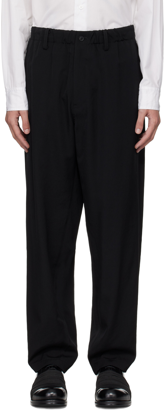 Black Gabardine Stitch Trousers