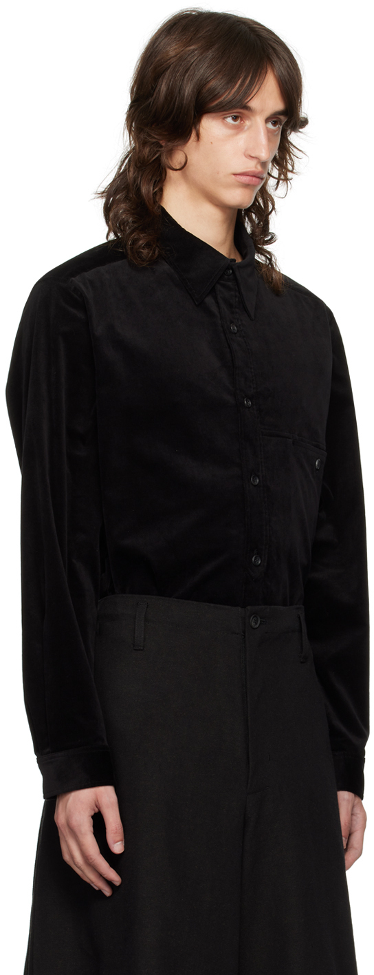 YOHJI YAMAMOTO BLACK M-VELVETEEN SHIRT