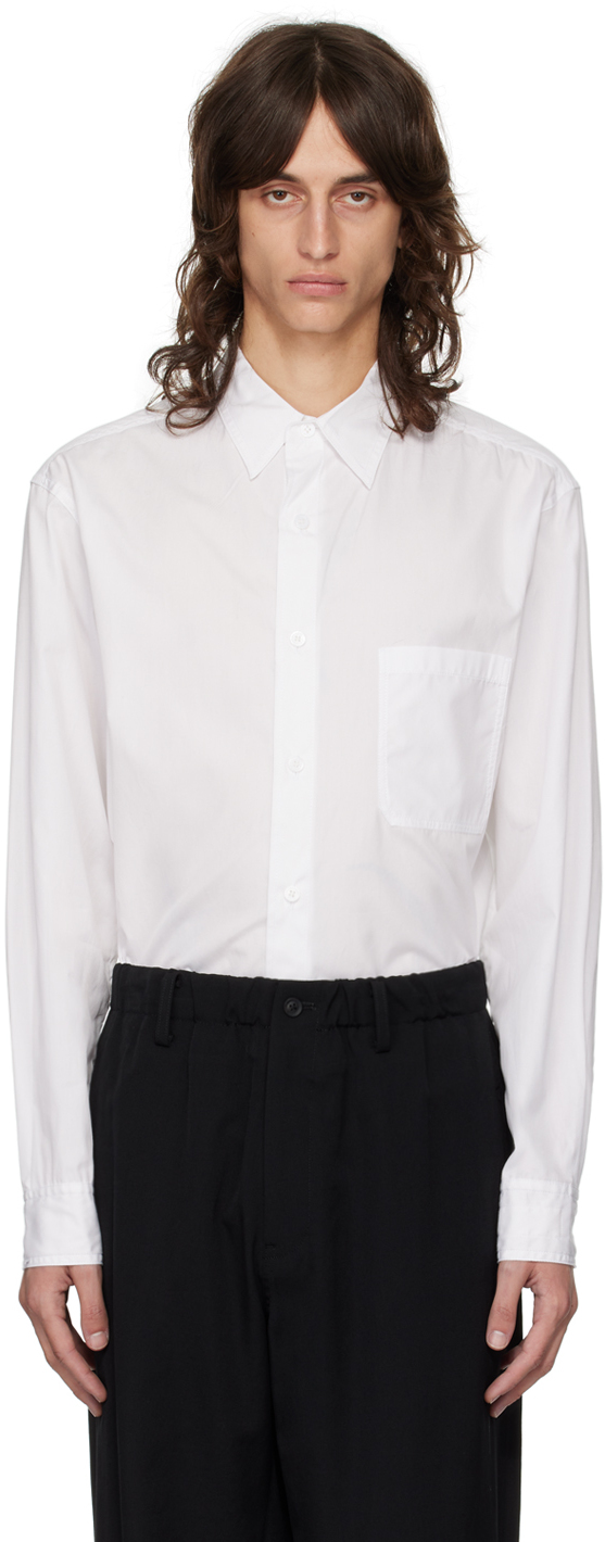 Shop Yohji Yamamoto White J-plain Stitch Big Shirt In 1 Off White