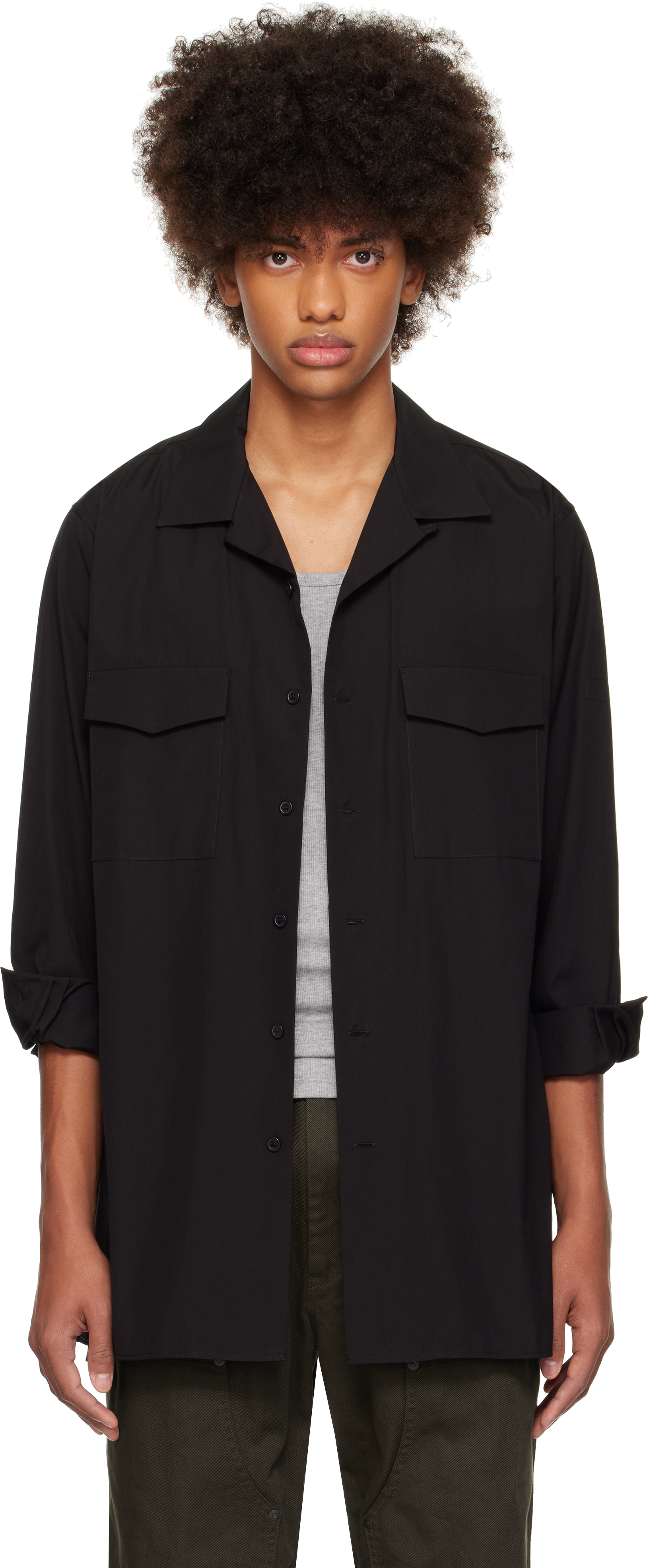 Black G-CDH Broad Collar Shirt