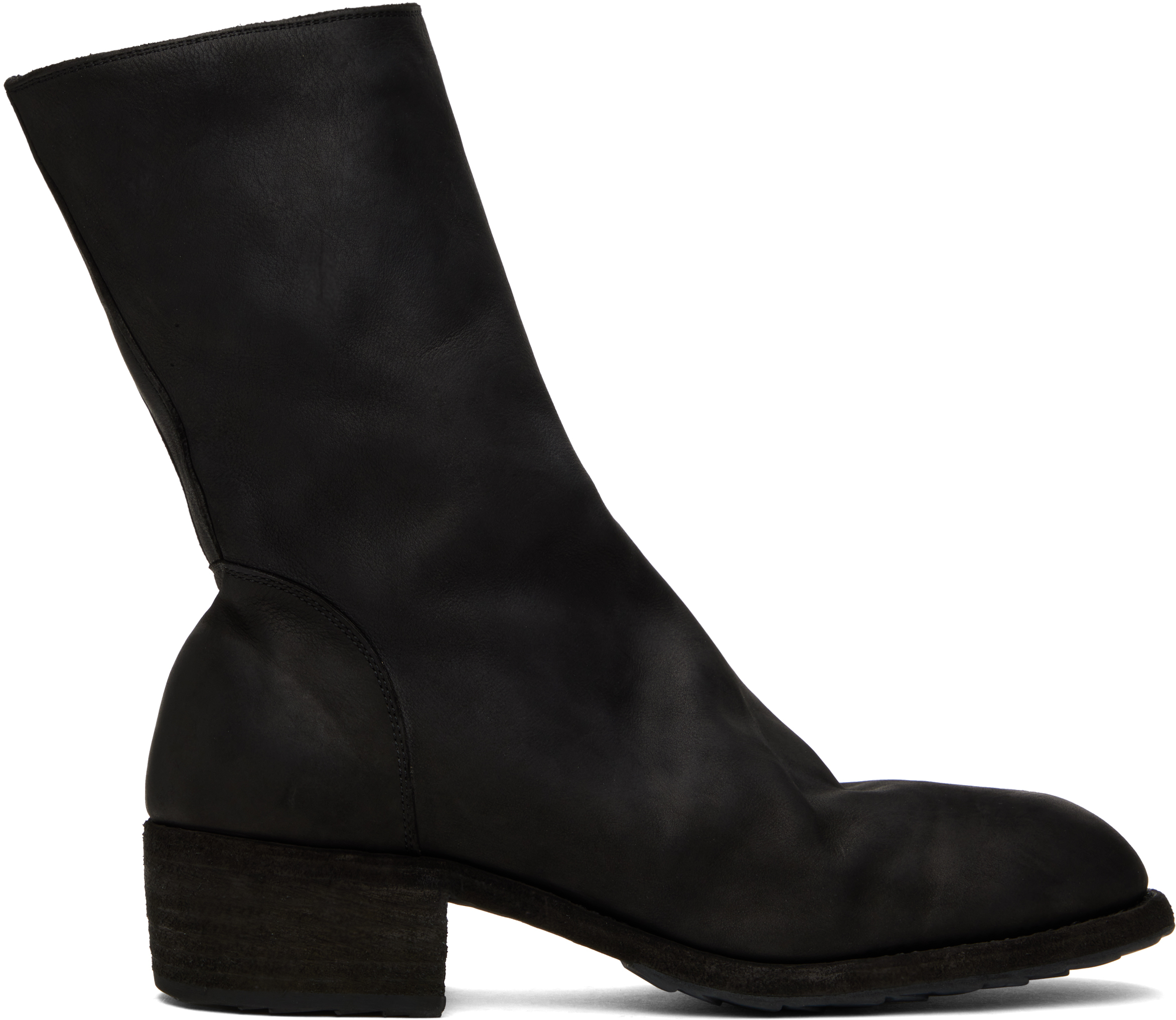 Black Guidi Edition Side Zip Mid Boots