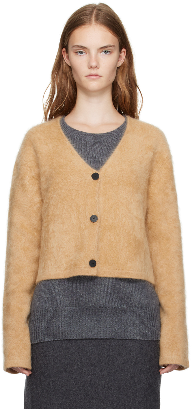 Shop Lisa Yang Beige Filippa Cardigan In Vz Savannah Brushed