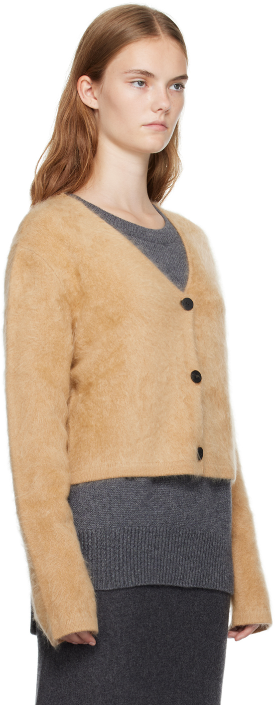 Lisa Yang Beige Filippa Cardigan In Vz Savannah Brushed