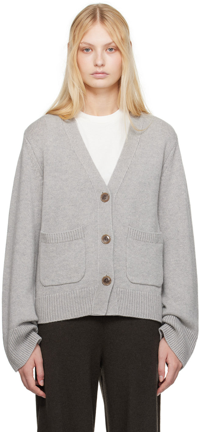 Shop Lisa Yang Gray Danni Cardigan In Do Dove Grey