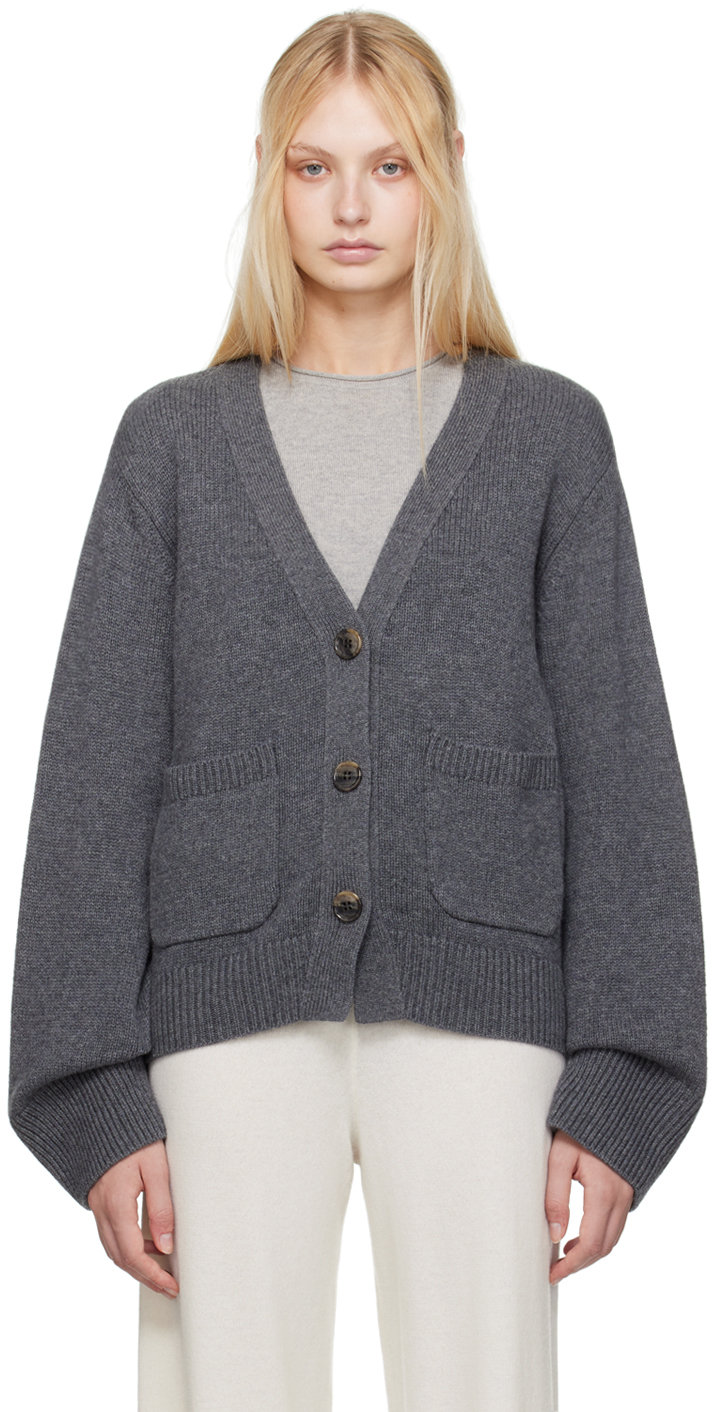 Shop Lisa Yang Gray Danni Cardigan In Gr Graphite