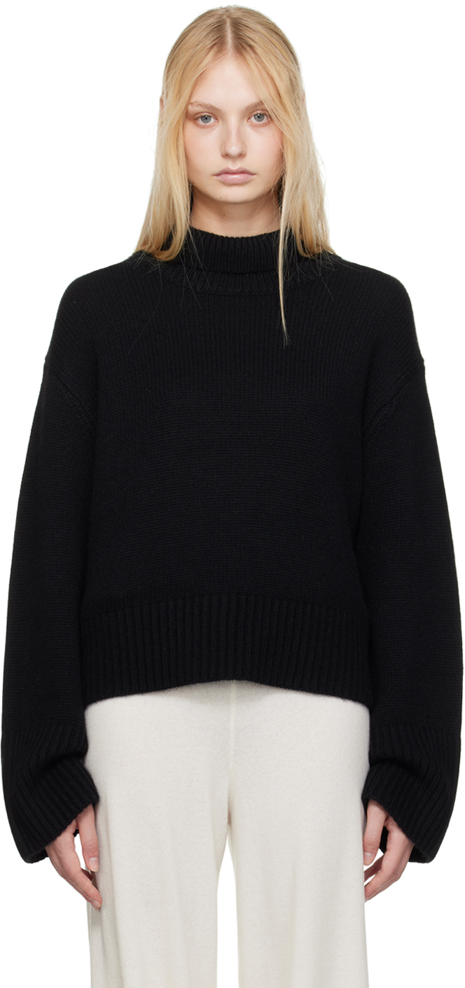 Shop Lisa Yang Black Fleur Turtleneck In Bl Black