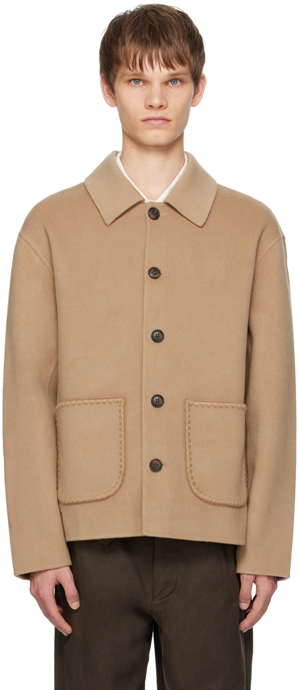 Beige wool jacket best sale