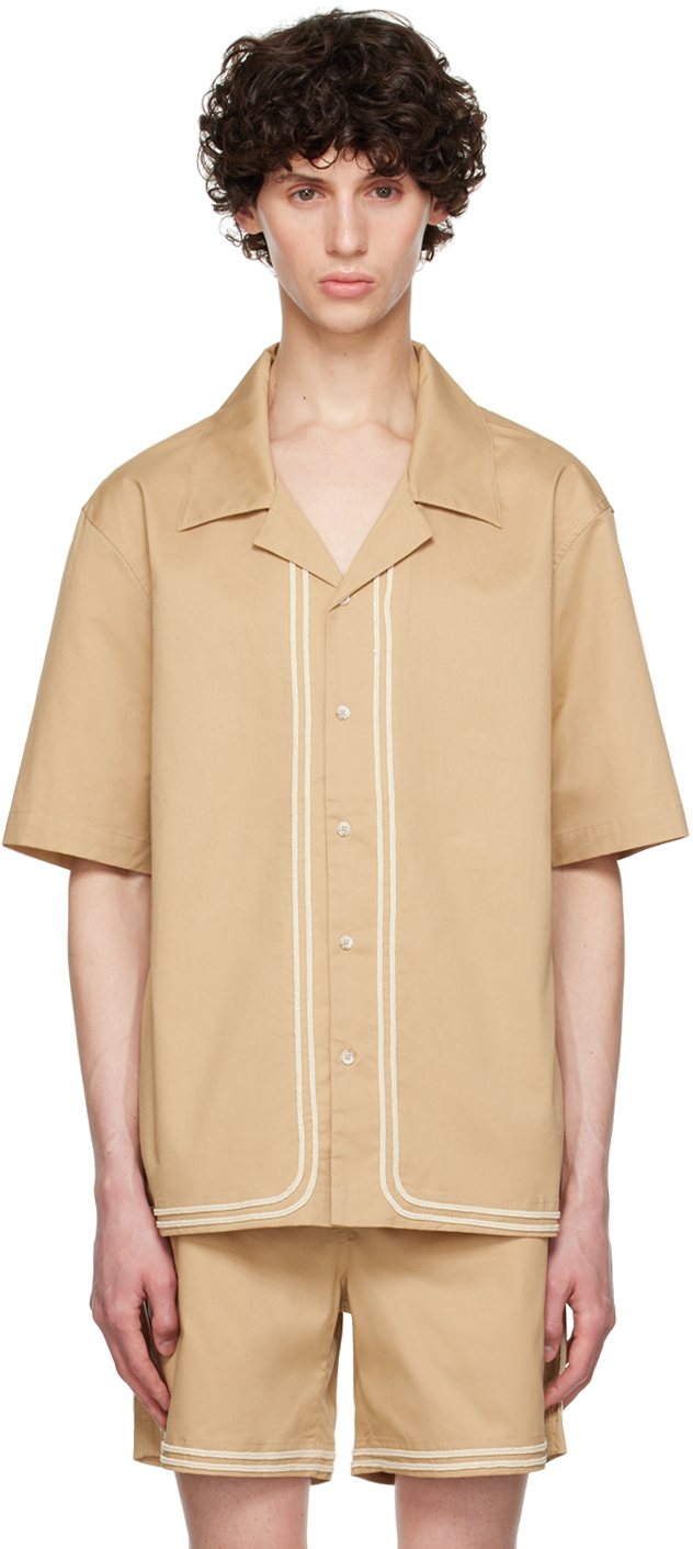 Commas Tan Braided Cord Shirt In Gold