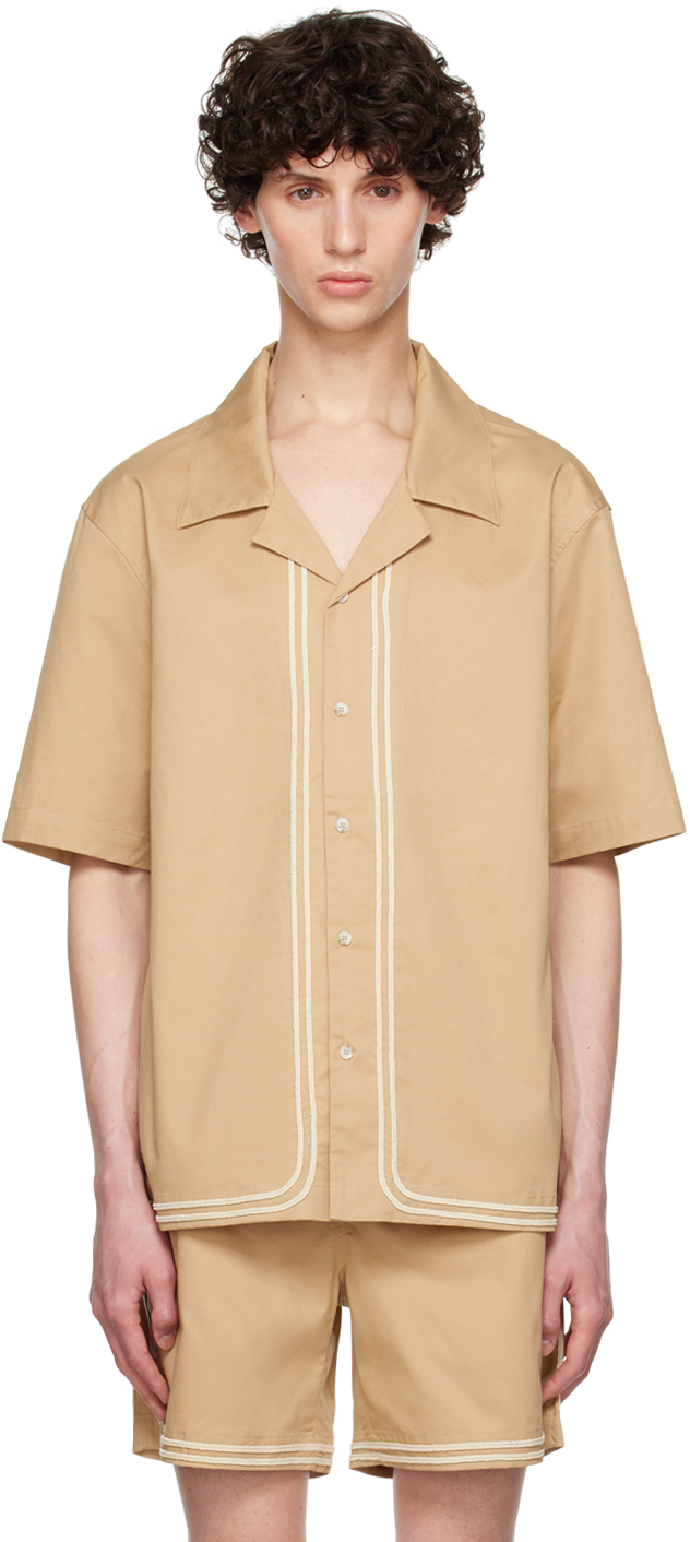 Tan Braided Cord Shirt