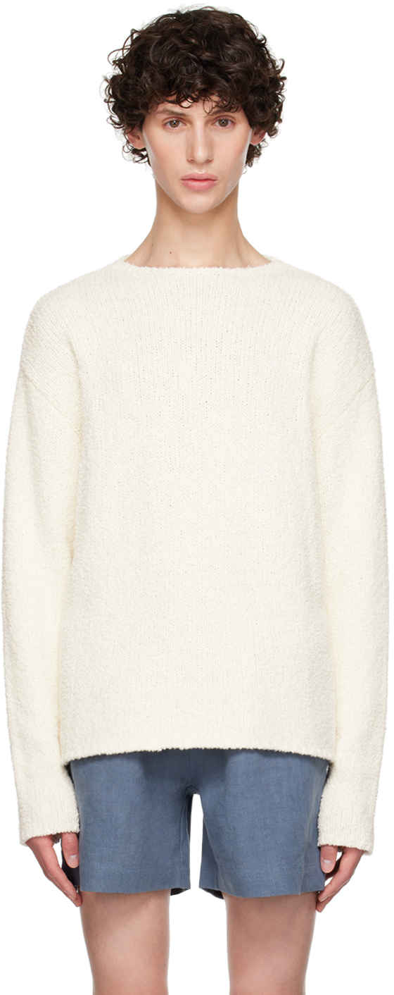 Commas Off-white Cotton Cashmere Sweater