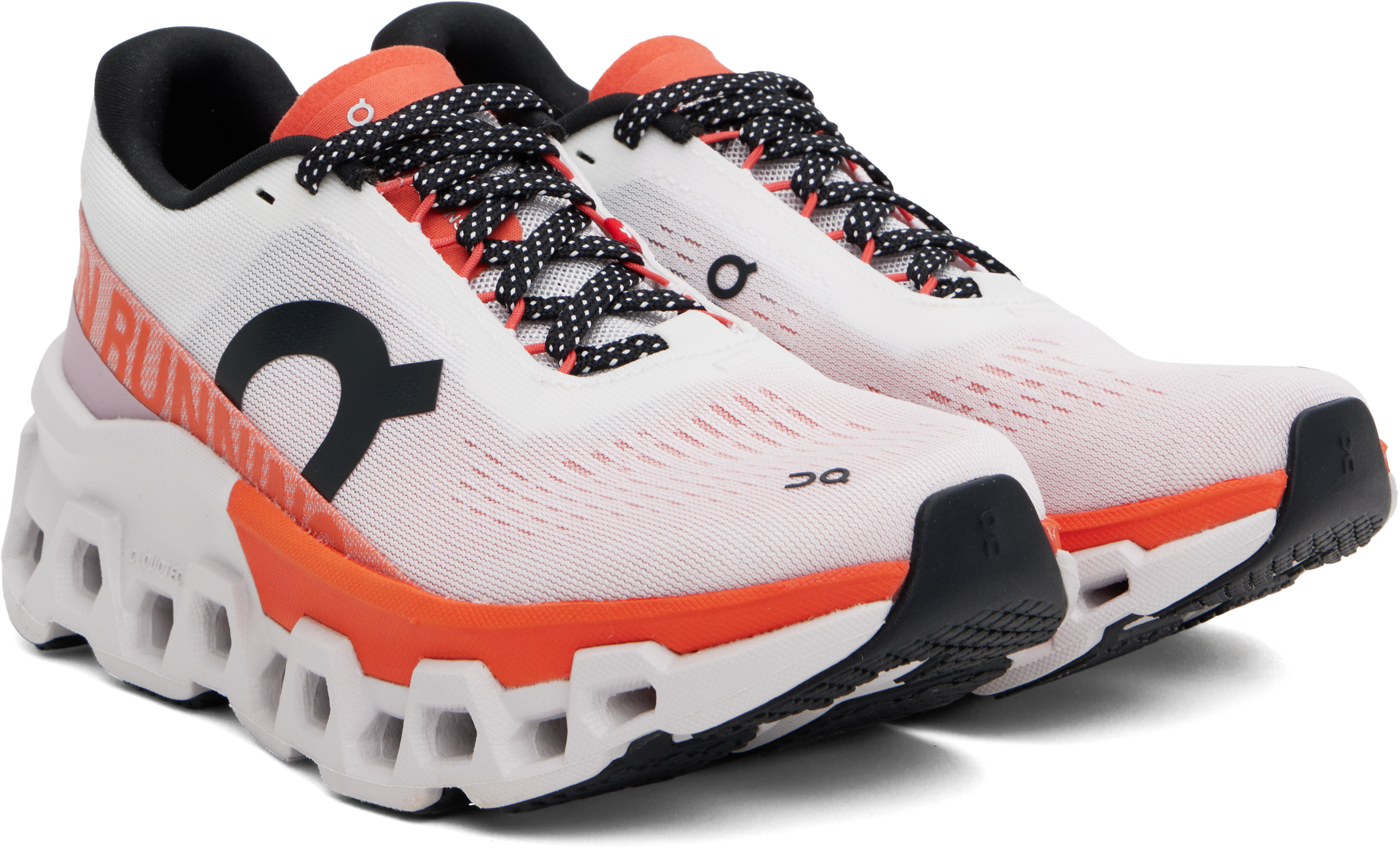 On White & Orange Cloudmster 2 Sneakers In White | Flame