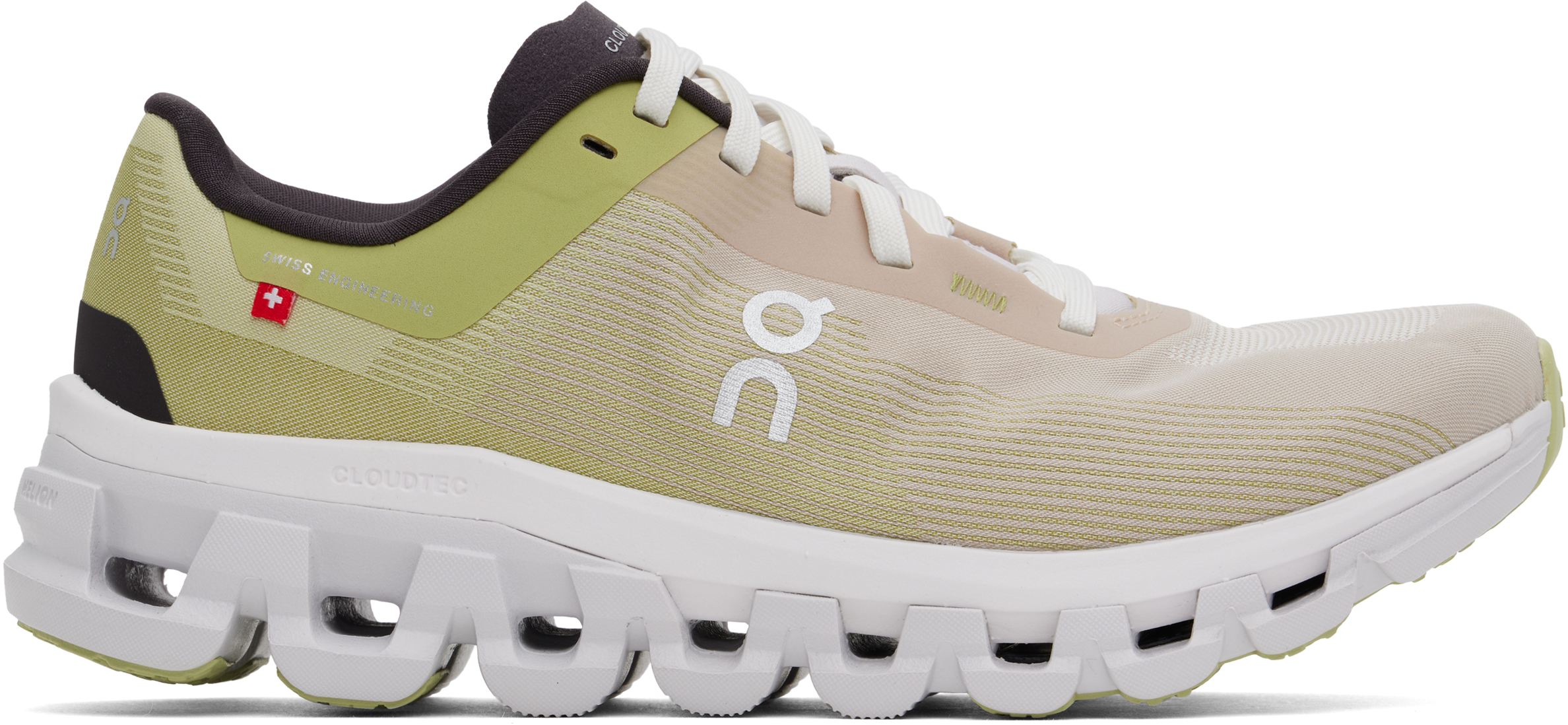 ON GREEN & BEIGE CLOUDFLOW 4 SNEAKERS