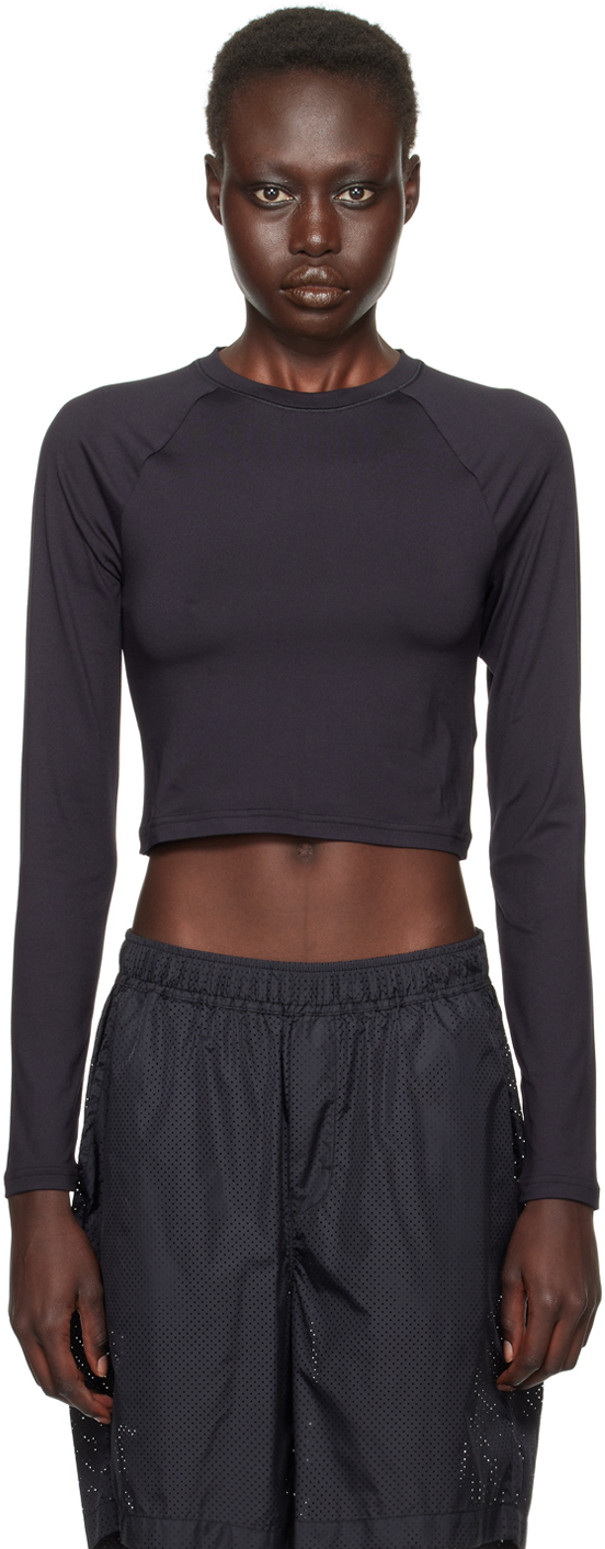 Shop On Black Movement Crop Lg Sleeve Sport Top