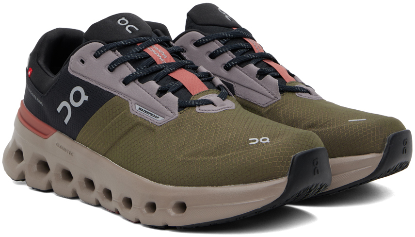 On Cloudrunner 2 Mesh Running Sneakers In Olive | Mahogany