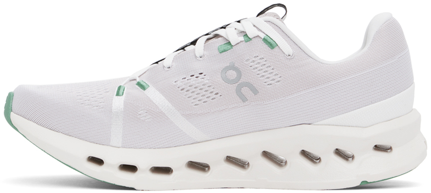 On Beige & Purple Cloudsurfer Sneakers In Pearl | Ivory