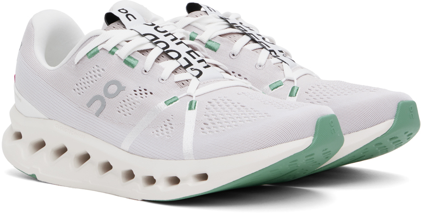 On Beige & Purple Cloudsurfer Sneakers In Pearl | Ivory
