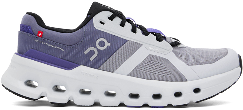 Shop On Gray & Blue Cloudrunner 2 Sneakers In Fossil | Indigo