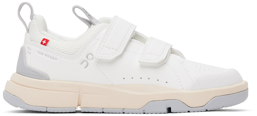 ON LITTLE KIDS WHITE 'THE ROGER' SNEAKERS 