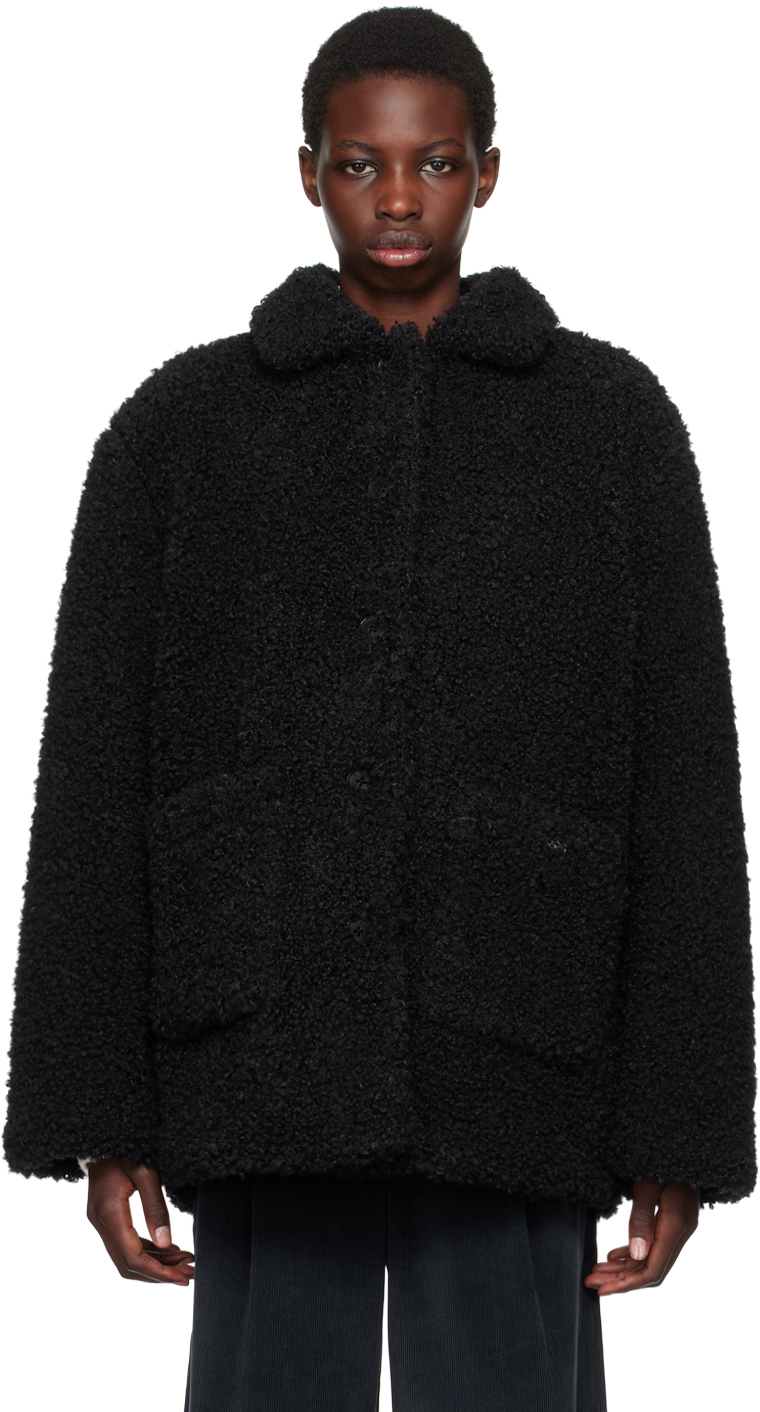 Black Shearling Half Coat