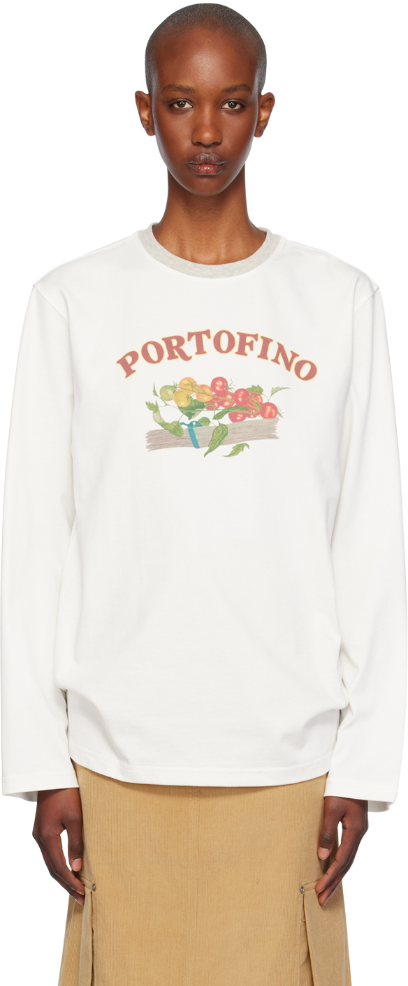 Shop Kijun Off-white 'portofino' Long Sleeve T-shirt