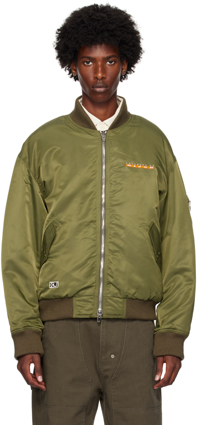 Khaki Embroidered Logo MA-1 Bomber Jacket