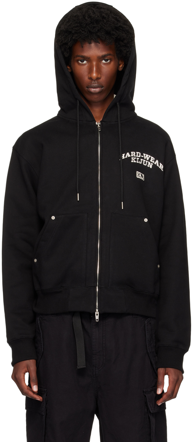 Black Rivet Zip Hoodie