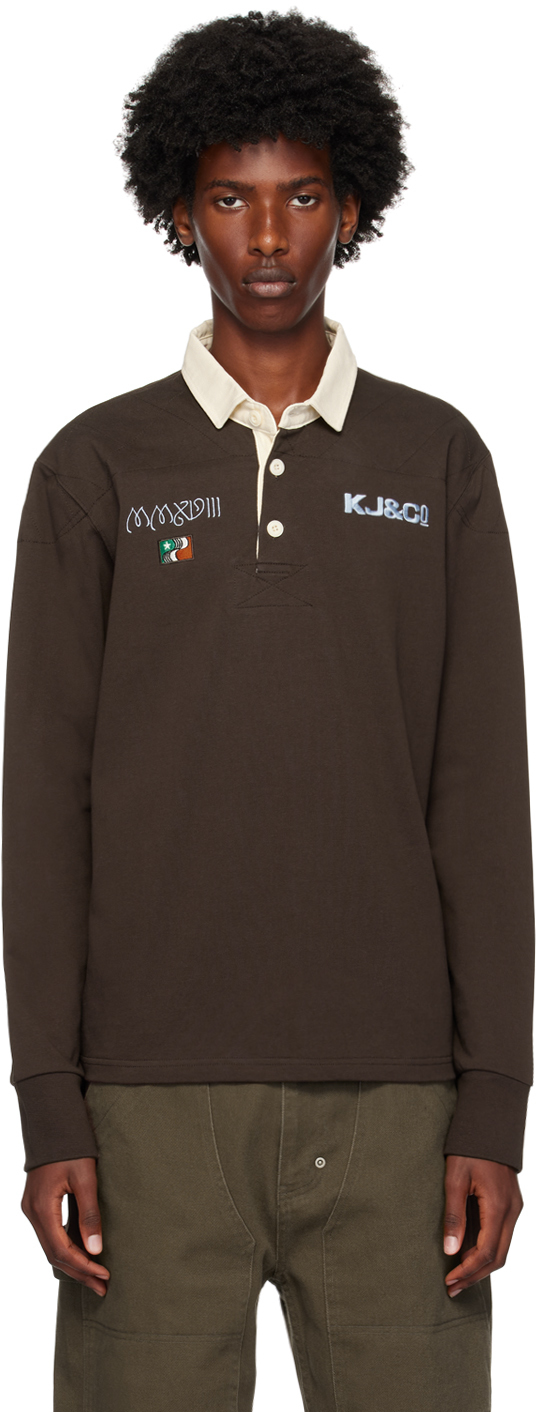 Brown Embroidered Polo