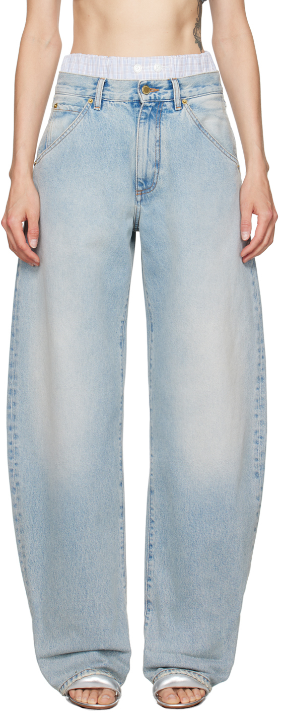 Blue Khris Barrel Leg Jeans