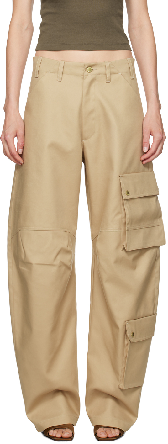 Shop Darkpark Beige Rose Cargo Pants